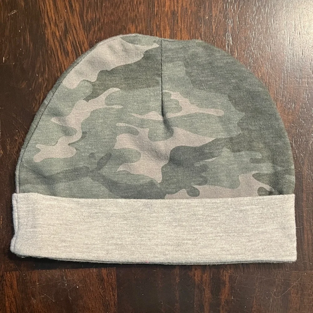 7 For All Mankind Baby Camo Beanie AND Volcom Striped Beanie BUNDLE